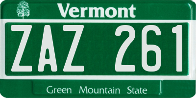 VT license plate ZAZ261