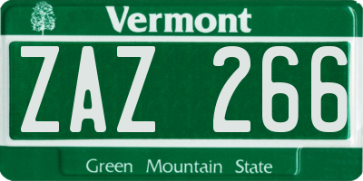 VT license plate ZAZ266
