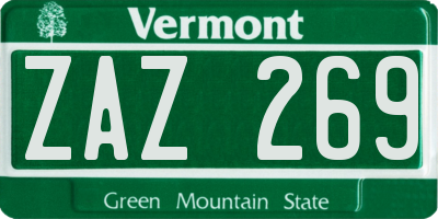 VT license plate ZAZ269