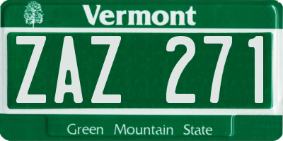 VT license plate ZAZ271