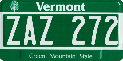 VT license plate ZAZ272