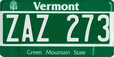 VT license plate ZAZ273