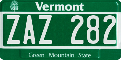 VT license plate ZAZ282