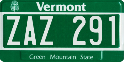 VT license plate ZAZ291