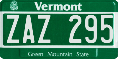 VT license plate ZAZ295