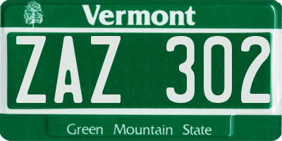VT license plate ZAZ302