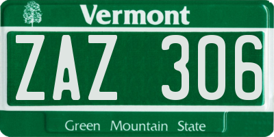 VT license plate ZAZ306