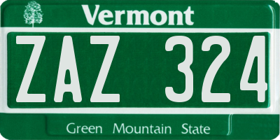 VT license plate ZAZ324