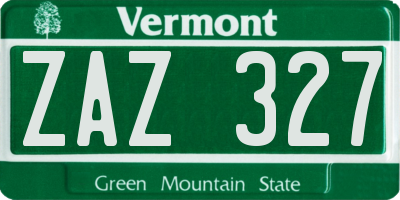 VT license plate ZAZ327