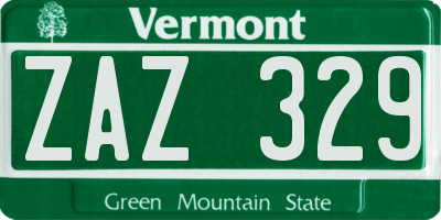 VT license plate ZAZ329