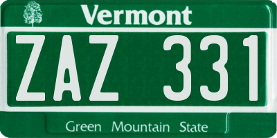 VT license plate ZAZ331