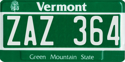 VT license plate ZAZ364