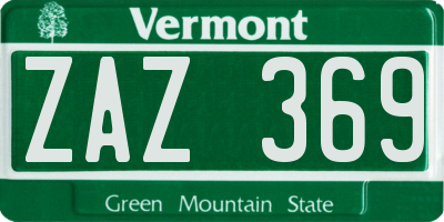 VT license plate ZAZ369