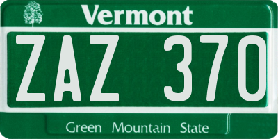 VT license plate ZAZ370