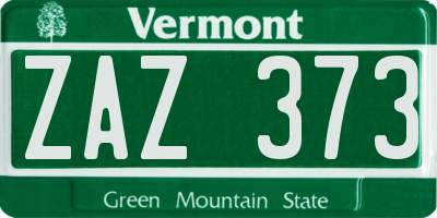 VT license plate ZAZ373