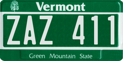 VT license plate ZAZ411
