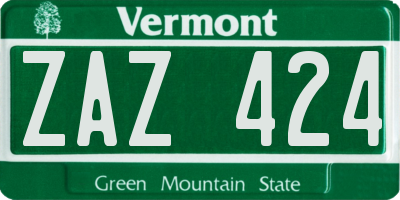VT license plate ZAZ424
