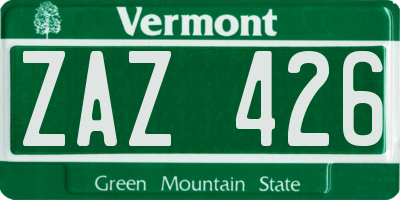 VT license plate ZAZ426
