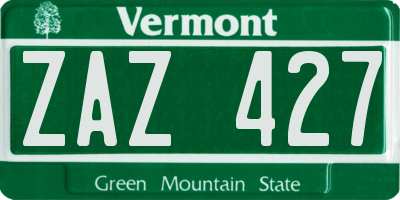 VT license plate ZAZ427