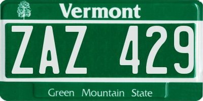 VT license plate ZAZ429