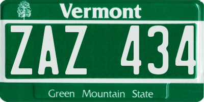 VT license plate ZAZ434