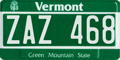 VT license plate ZAZ468