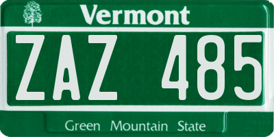 VT license plate ZAZ485