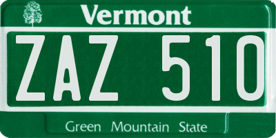 VT license plate ZAZ510