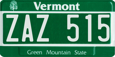 VT license plate ZAZ515
