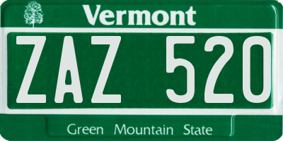 VT license plate ZAZ520
