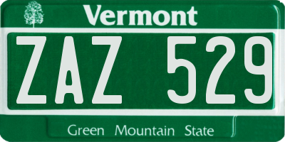 VT license plate ZAZ529