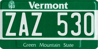 VT license plate ZAZ530
