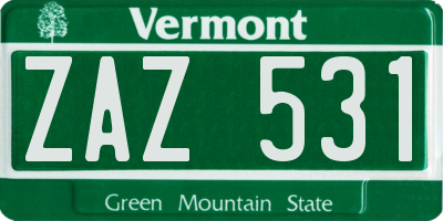 VT license plate ZAZ531