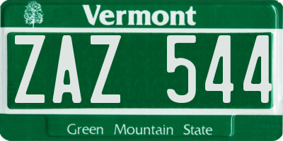 VT license plate ZAZ544