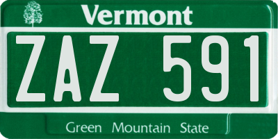 VT license plate ZAZ591