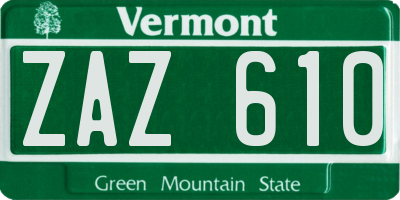 VT license plate ZAZ610