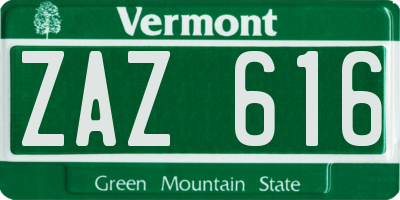 VT license plate ZAZ616