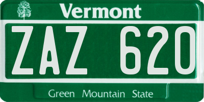 VT license plate ZAZ620