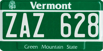 VT license plate ZAZ628