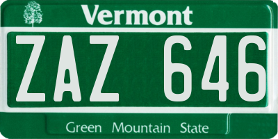 VT license plate ZAZ646