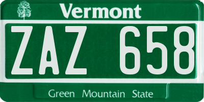 VT license plate ZAZ658