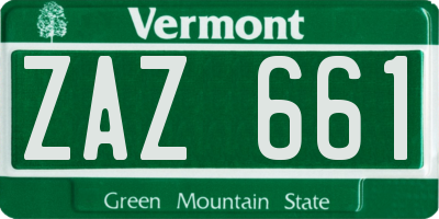 VT license plate ZAZ661