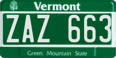 VT license plate ZAZ663