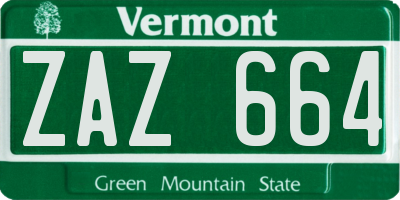 VT license plate ZAZ664