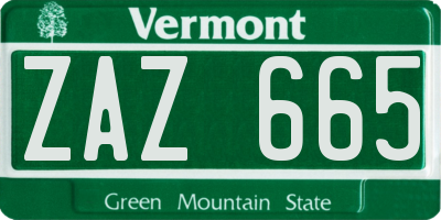 VT license plate ZAZ665