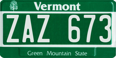 VT license plate ZAZ673