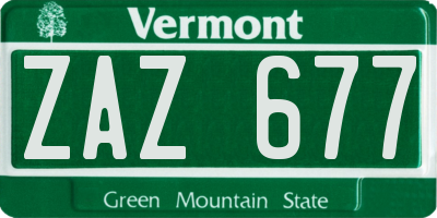 VT license plate ZAZ677
