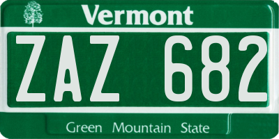 VT license plate ZAZ682