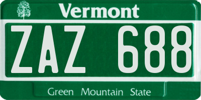 VT license plate ZAZ688
