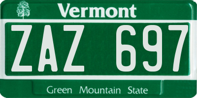 VT license plate ZAZ697